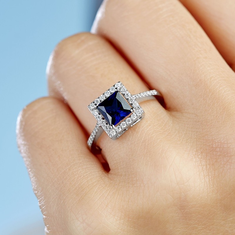 1.58 Karat Safir Taşlı Pırlanta Yüzük