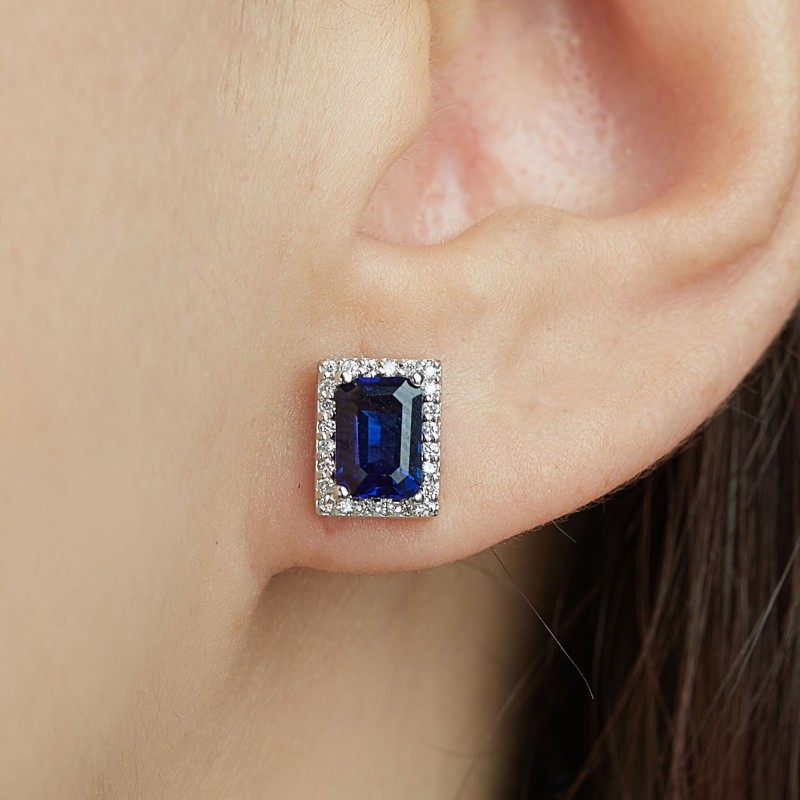 2,65 Karat Safir Taşlı Pırlanta Küpe