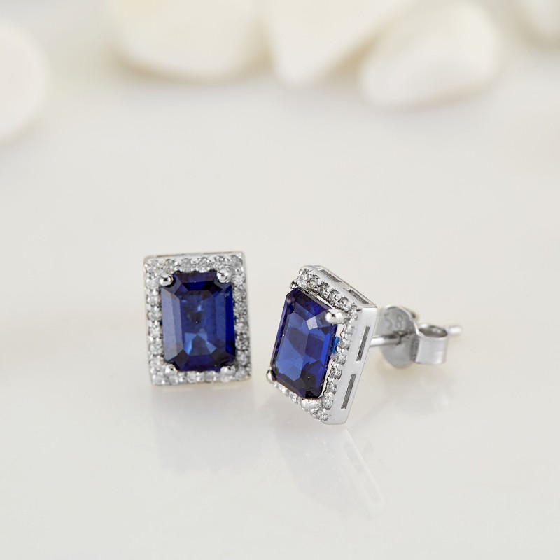 2,65 Karat Safir Taşlı Pırlanta Küpe
