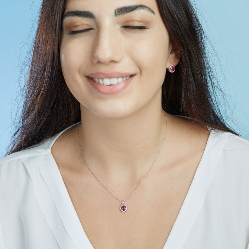 1.45 Karat Yakut Taşlı Pırlanta Kolye
