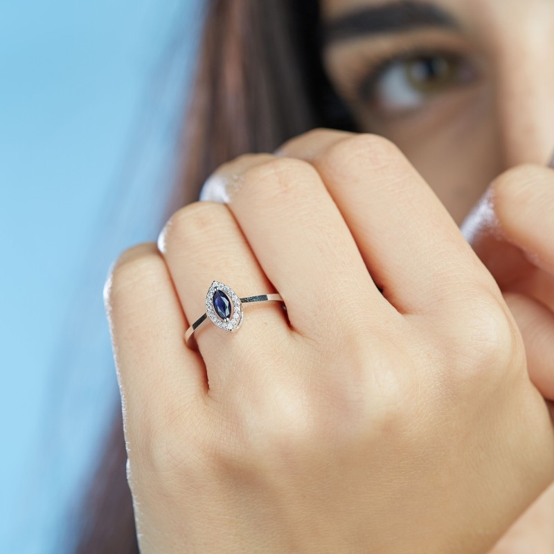 1.06 Karat Safir Taşlı Pırlanta Yüzük