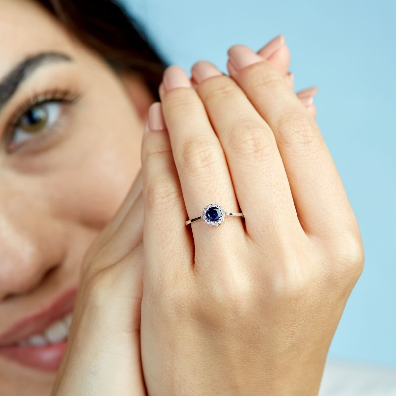1.38 Karat Safir Taşlı Pırlanta Yüzük