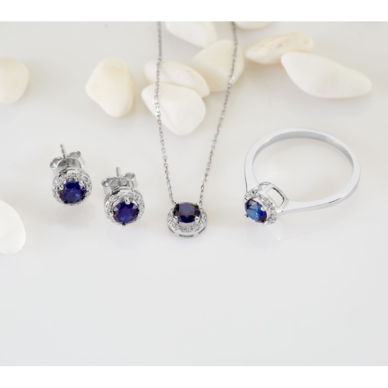 1.38 Karat Safir Taşlı Pırlanta Yüzük