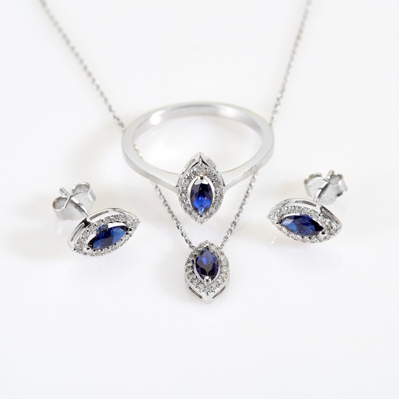 0.44 Karat Safir Taşlı Pırlanta Yüzük
