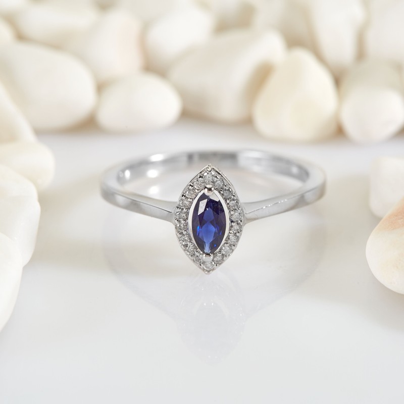 0.44 Karat Safir Taşlı Pırlanta Yüzük