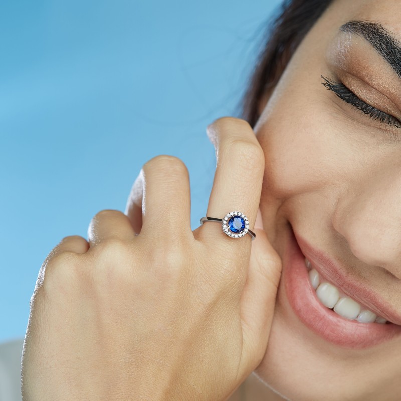 0.52 Karat Safir Taşlı Pırlanta Yüzük