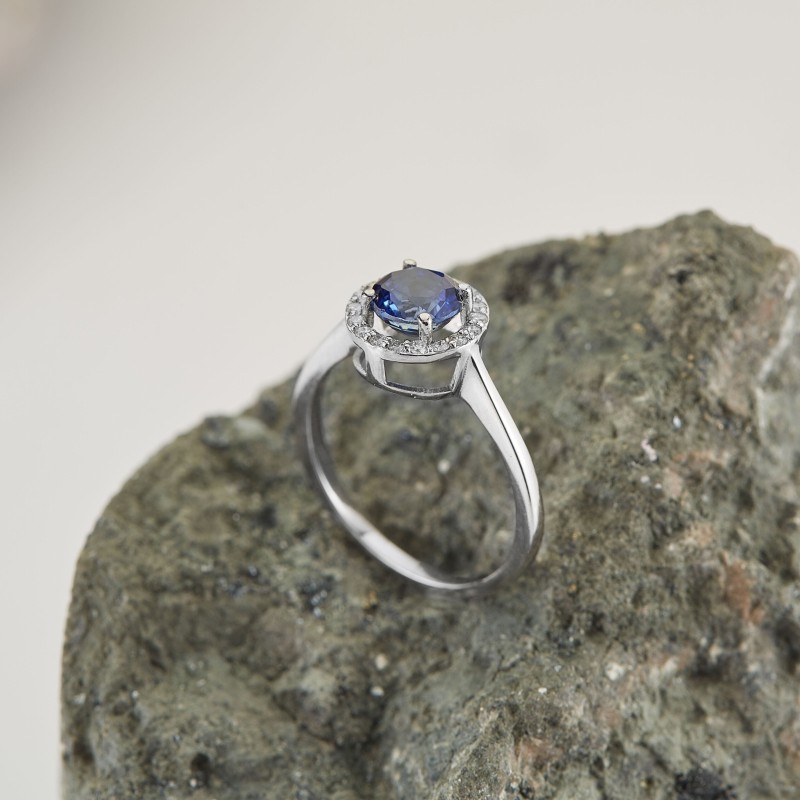 0.52 Karat Safir Taşlı Pırlanta Yüzük