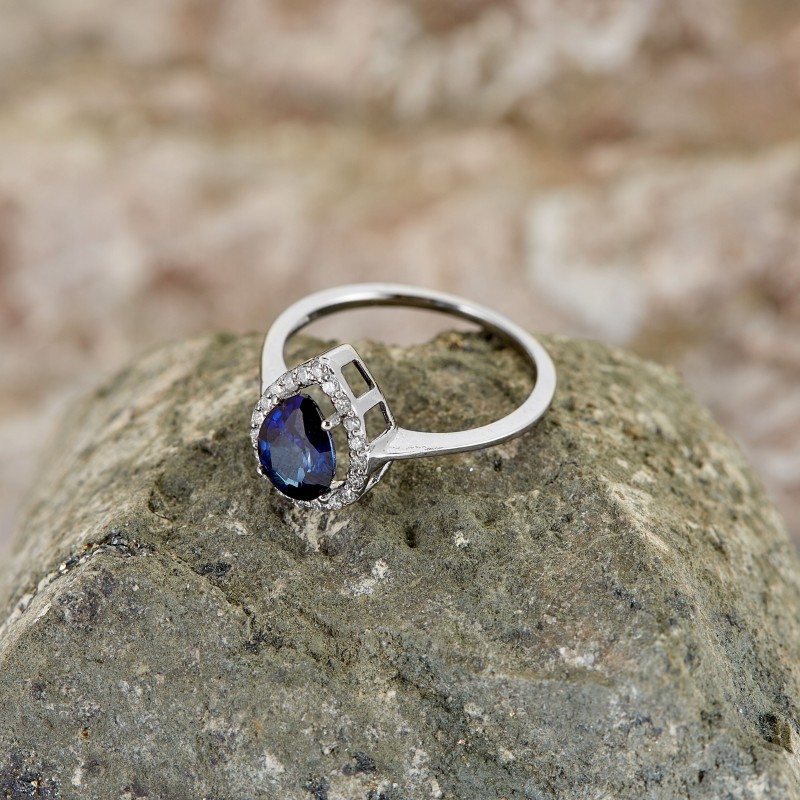 1.64 Karat Safir Taşlı Pırlanta Yüzük