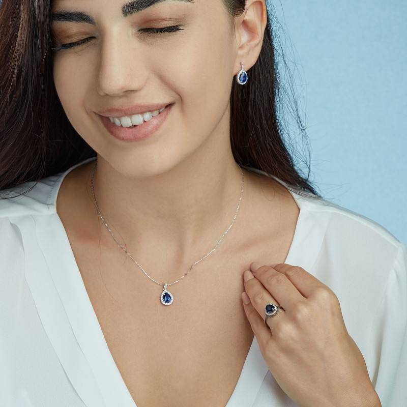 1.64 Karat Safir Taşlı Pırlanta Yüzük