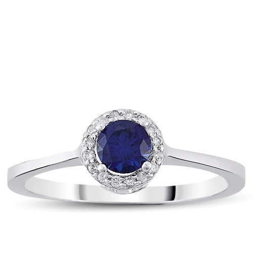 0.53 Karat Safir Taşlı Pırlanta Yüzük