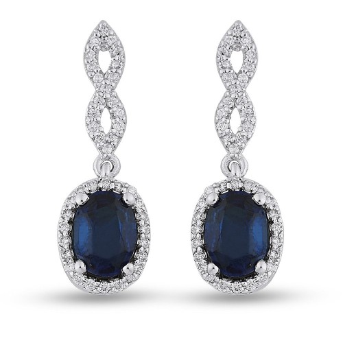 2.07 Karat Safir Taşlı Pırlanta Küpe