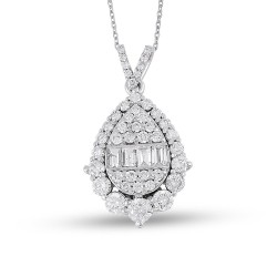 0.68 Karat Baget Taşlı Pırlanta Kolye