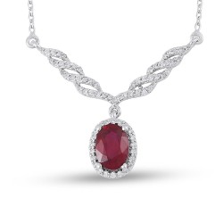 1.27 Karat Yakut Taşlı Pırlanta Kolye