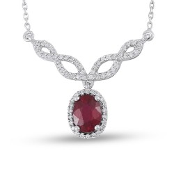 1.19 Karat Yakut Taşlı Pırlanta Kolye