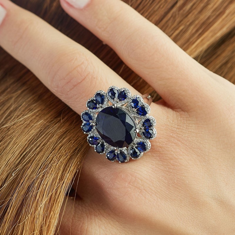 14.76 Karat Safir Taşlı Pırlanta Yüzük