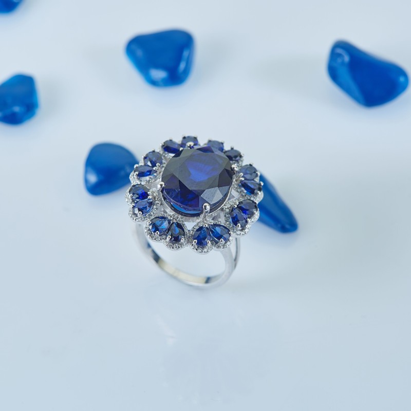 14.76 Karat Safir Taşlı Pırlanta Yüzük