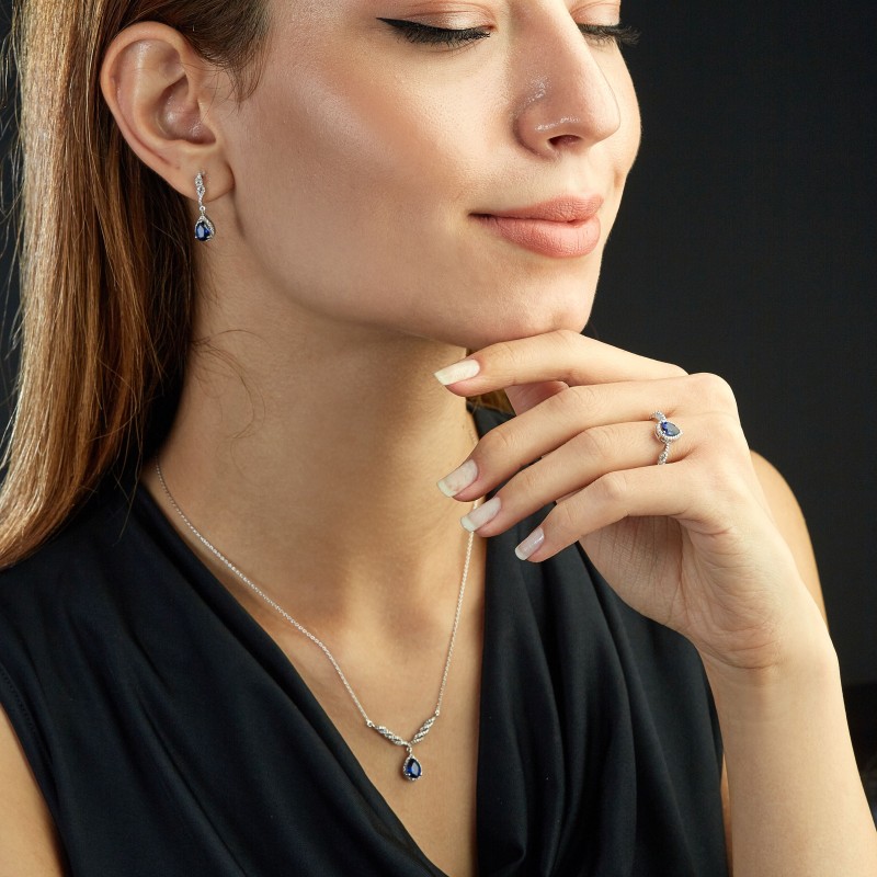 1.03 Karat Safir Taşlı Pırlanta Yüzük