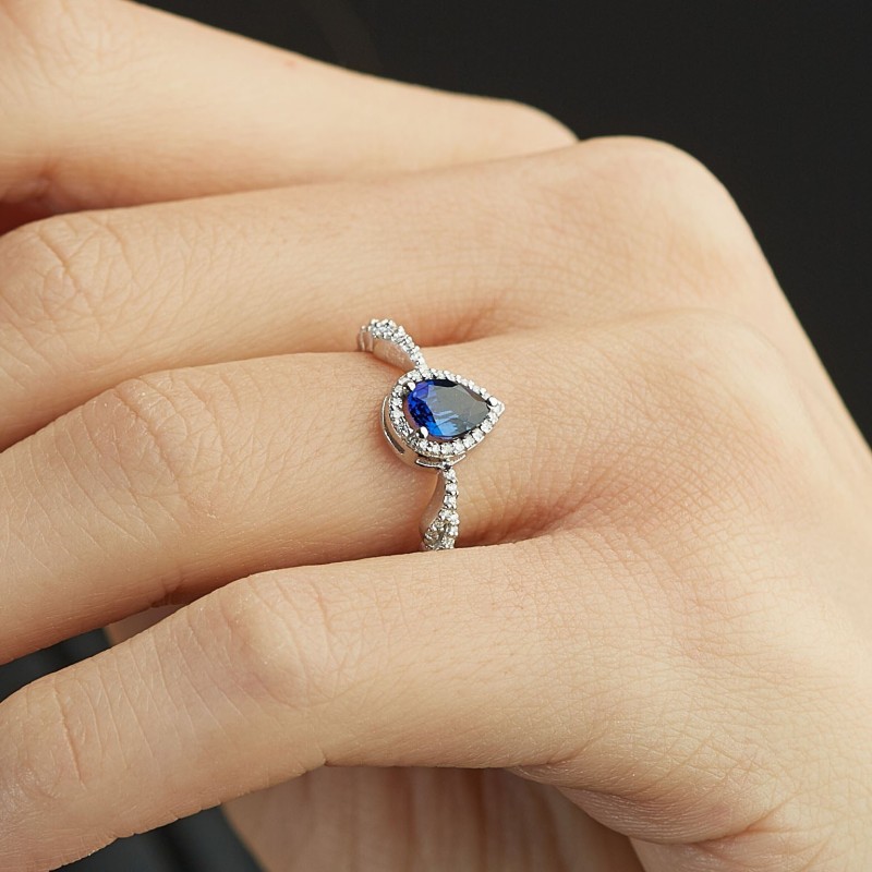 1.03 Karat Safir Taşlı Pırlanta Yüzük