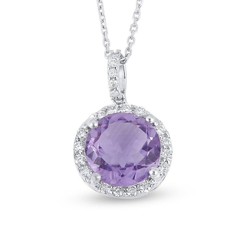 1.86 Karat Ametist Taşlı Pırlanta Kolye