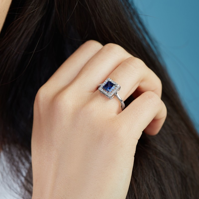 1.65 Karat Safir Taşlı Pırlanta Yüzük
