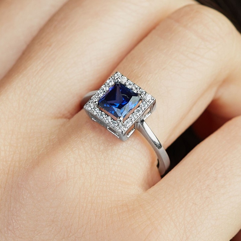 1.65 Karat Safir Taşlı Pırlanta Yüzük