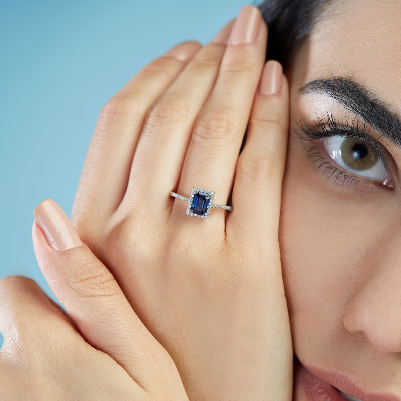 1.33 Karat Safir Taşlı Pırlanta Yüzük