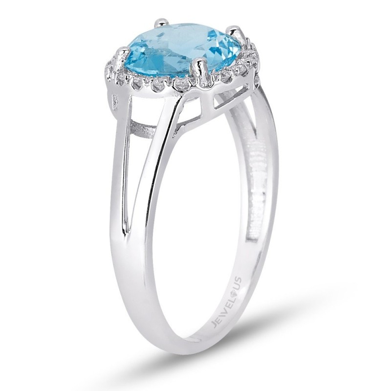 2.38 Karat Blue Topaz Taşlı Pırlanta Yüzük
