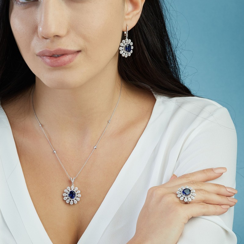 4.40 Karat Safir Taşlı Pırlanta Yüzük