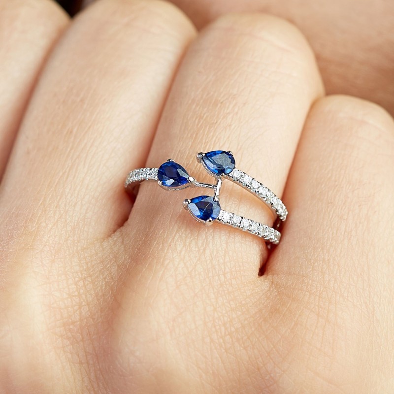 0.82 Karat Safir Taşlı Pırlanta Yüzük