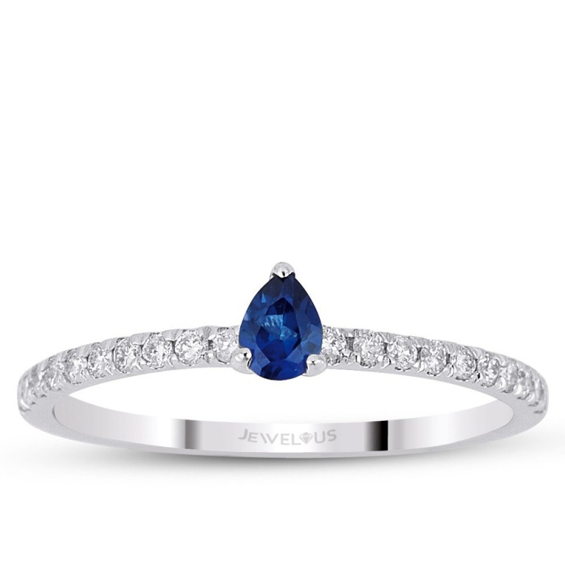 0.30 Karat Safir Taşlı Pırlanta Minimal Yüzük