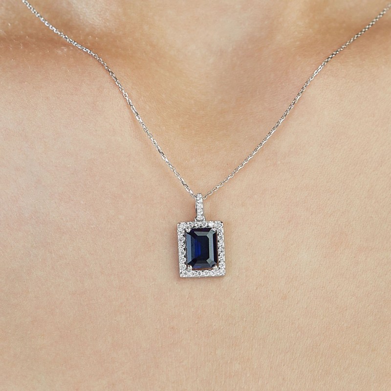 2.21 Karat Safir Taşlı Pırlanta Kolye