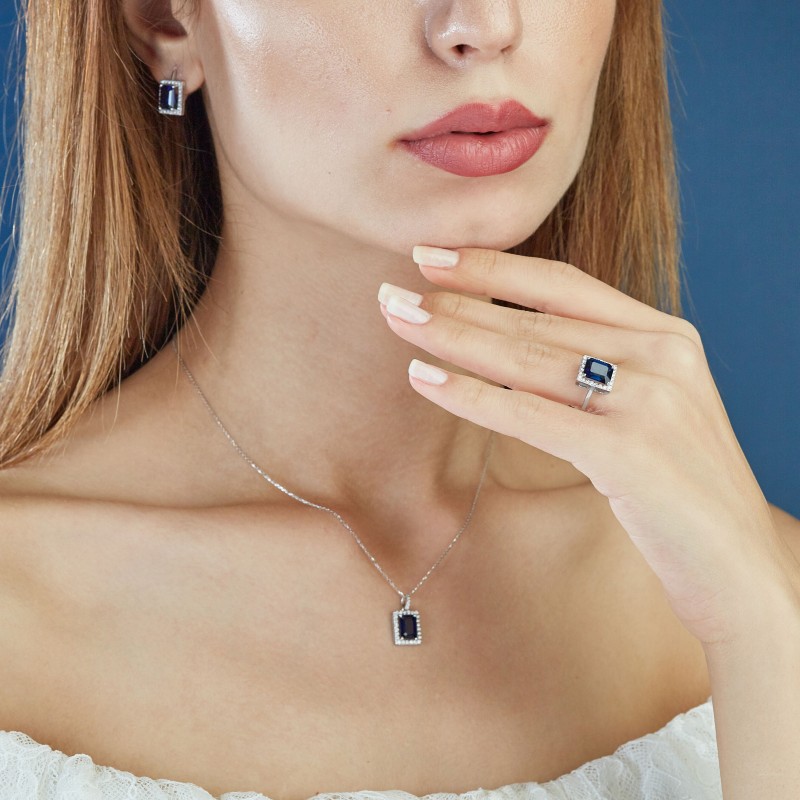 3.19 Karat Safir Taşlı Pırlanta Yüzük