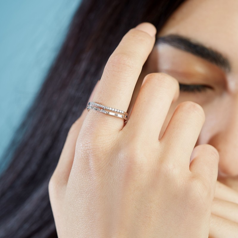 0.25 Karat Baget Pırlanta Minimal Yüzük
