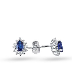 0.84 Karat Safir Taşlı Pırlanta Küpe