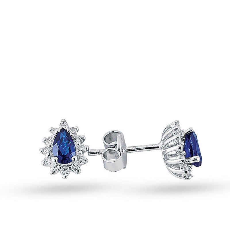 0.84 Karat Safir Taşlı Pırlanta Küpe