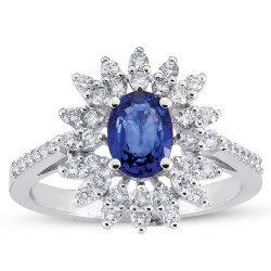 1.58 Karat Safir Taşlı Pırlanta Yüzük