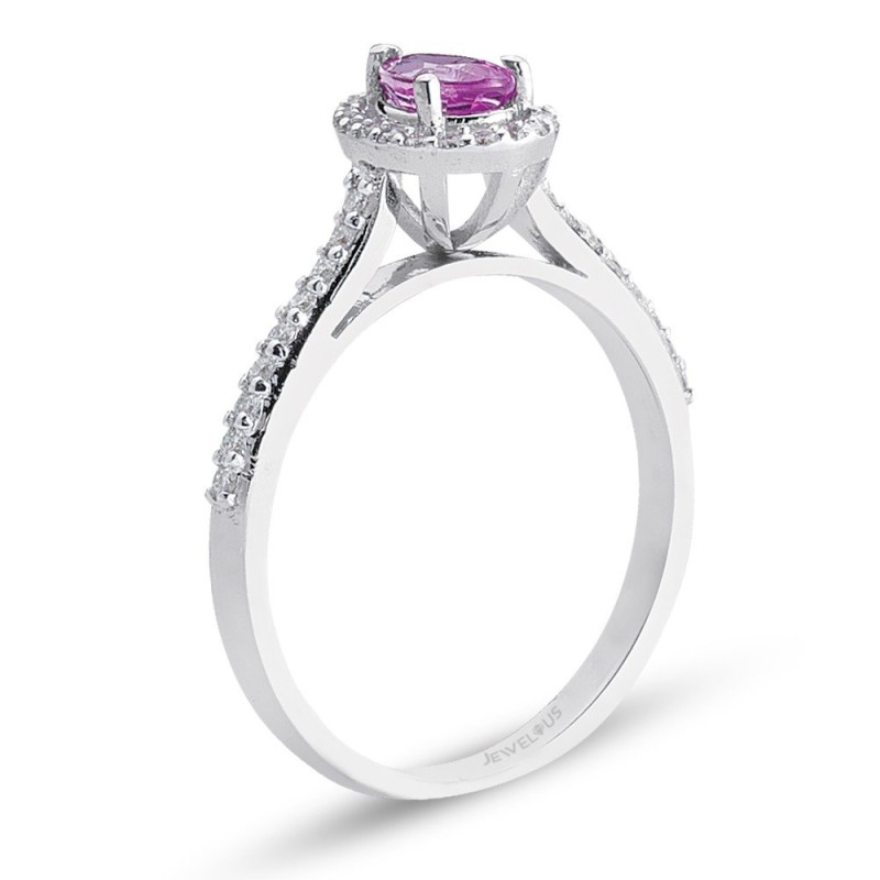 0.68 Karat Pembe Safir Taşlı Pırlanta Yüzük