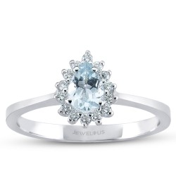 0.47 Karat Aquamarine Taşlı Pırlanta Yüzük