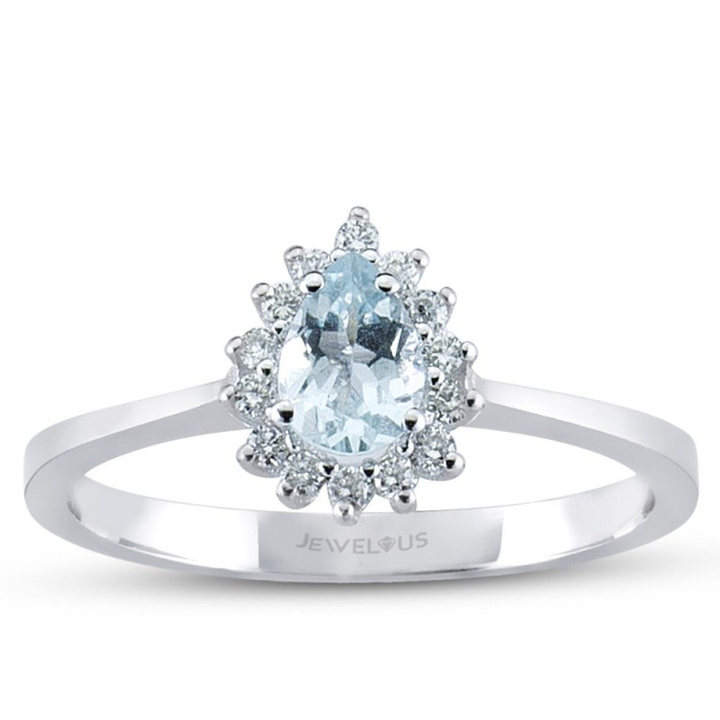 0.47 Karat Aquamarine Taşlı Pırlanta Yüzük