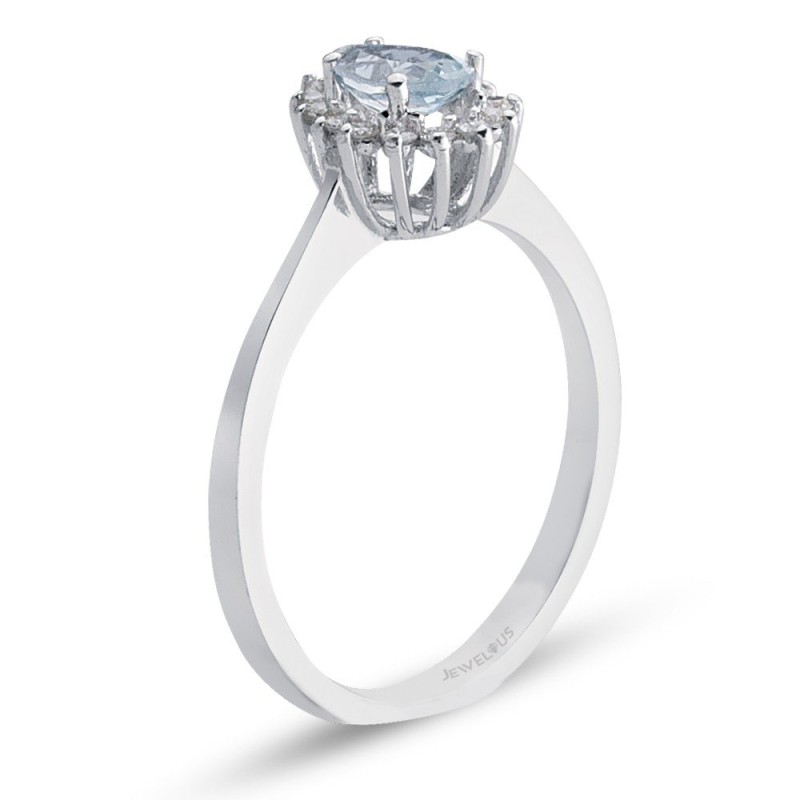 0.47 Karat Aquamarine Taşlı Pırlanta Yüzük