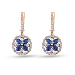 3.25 Karat Safir Taşlı Pırlanta Küpe