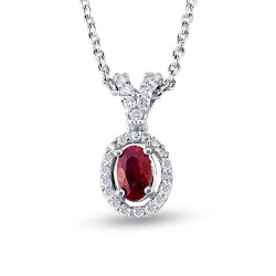 0.38 Karat Yakut Taşlı Pırlanta Kolye