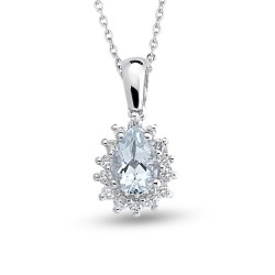 0.48 Karat Aquamarine Taşlı Pırlanta Kolye