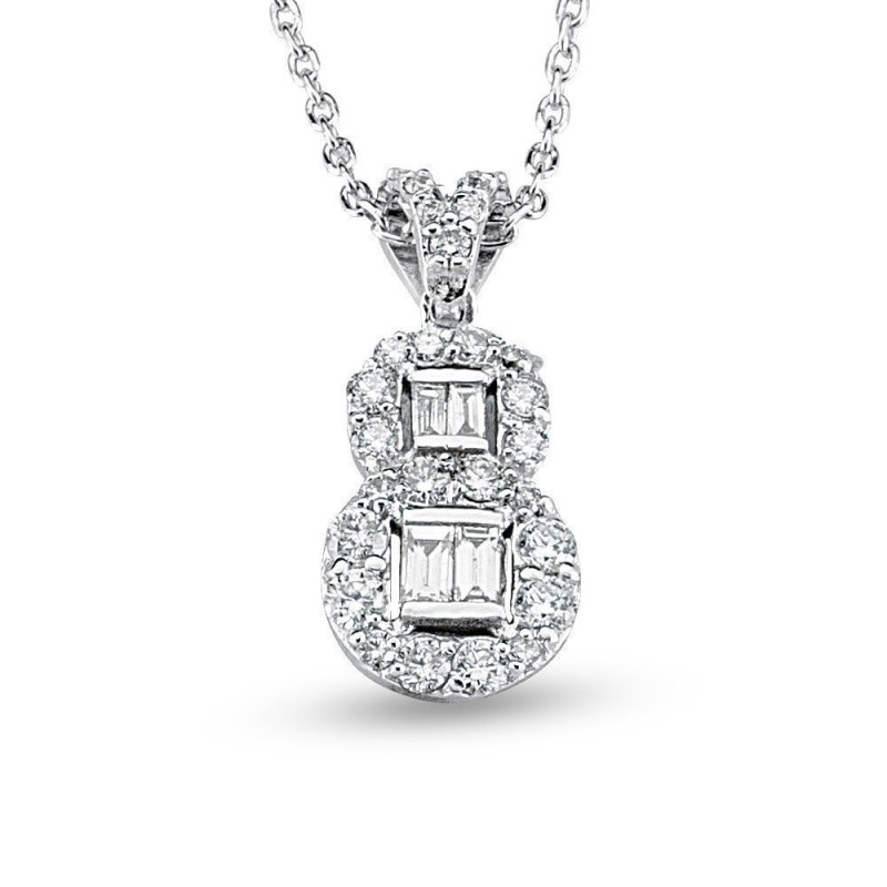 0.46 Karat Baget Taşlı Pırlanta Kolye
