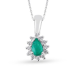 0.28 Karat Zümrüt Taşlı Pırlanta Kolye