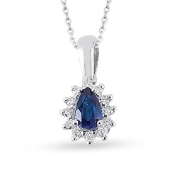0.42 Karat Safir Taşlı Pırlanta Kolye