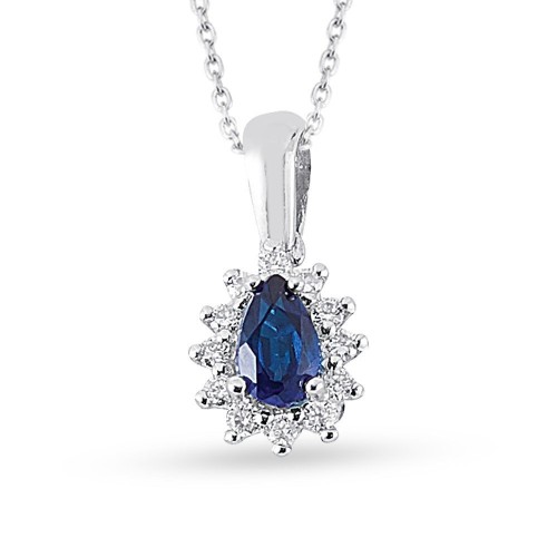 0.61 Karat Safir Taşlı Pırlanta Kolye