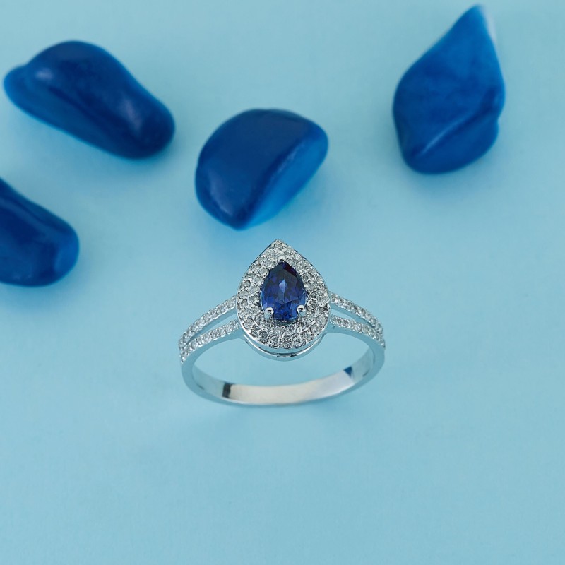 0.95 Karat Safir Taşlı Pırlanta Yüzük