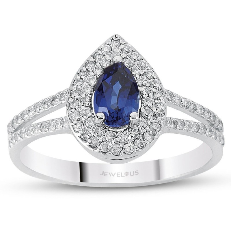 0.95 Karat Safir Taşlı Pırlanta Yüzük
