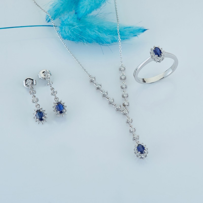 0.37 Karat Safir Taşlı Pırlanta Minimal Yüzük